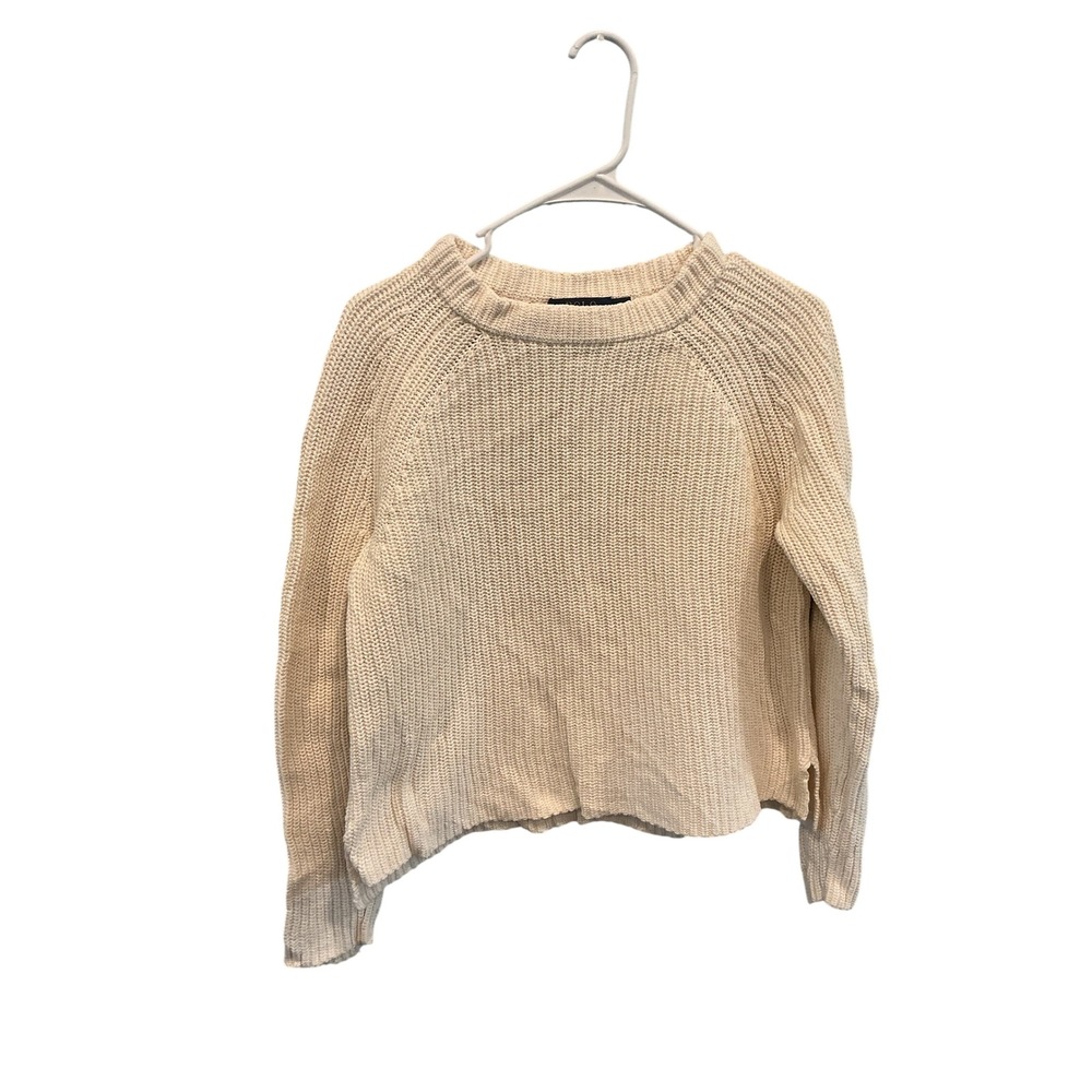 Polo Ralph Lauren Womens Chunky Knit Fisherman Sweater Cream Coastal Preppy M